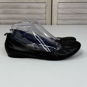 NINE WEST Women's "Carmen" Leather Ballet Flats Black-8.5